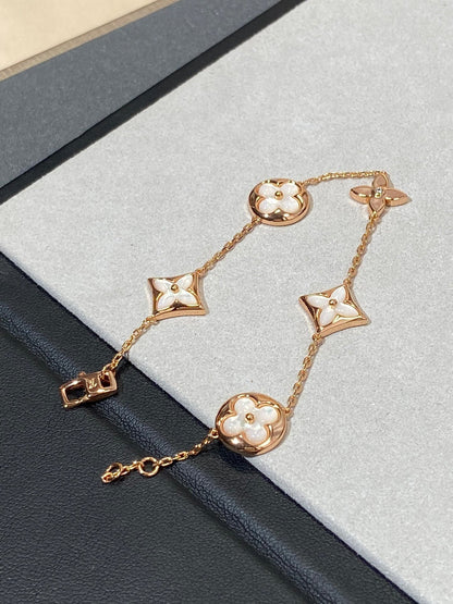 [Eterna Jewels]STERN UND SONNE 5 MOTIV PERLMUTT ROSÉGOLD-ARMBAND