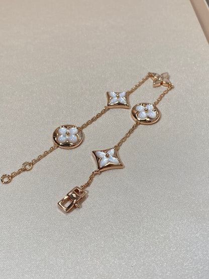 [Eterna Jewels]STERN UND SONNE 5 MOTIV PERLMUTT ROSÉGOLD-ARMBAND