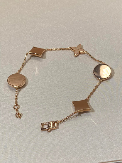 [Eterna Jewels]STERN UND SONNE 5 MOTIV PERLMUTT ROSÉGOLD-ARMBAND