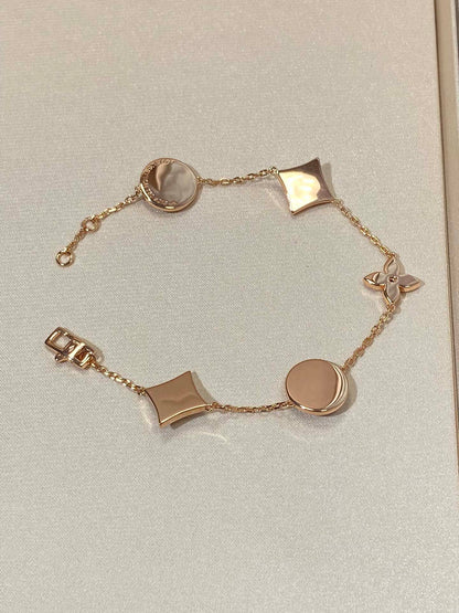 [Eterna Jewels]STERN UND SONNE 5 MOTIV PERLMUTT ROSÉGOLD-ARMBAND