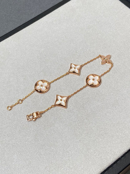 [Eterna Jewels]STERN UND SONNE 5 MOTIV PERLMUTT ROSÉGOLD-ARMBAND