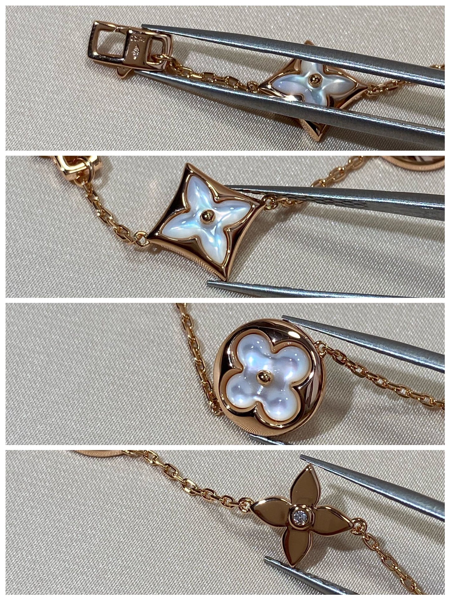 [Eterna Jewels]STERN UND SONNE 5 MOTIV PERLMUTT ROSÉGOLD-ARMBAND