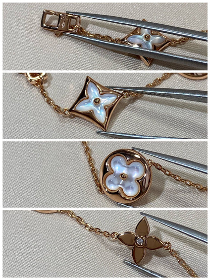 [Eterna Jewels]STERN UND SONNE 5 MOTIV PERLMUTT ROSÉGOLD-ARMBAND