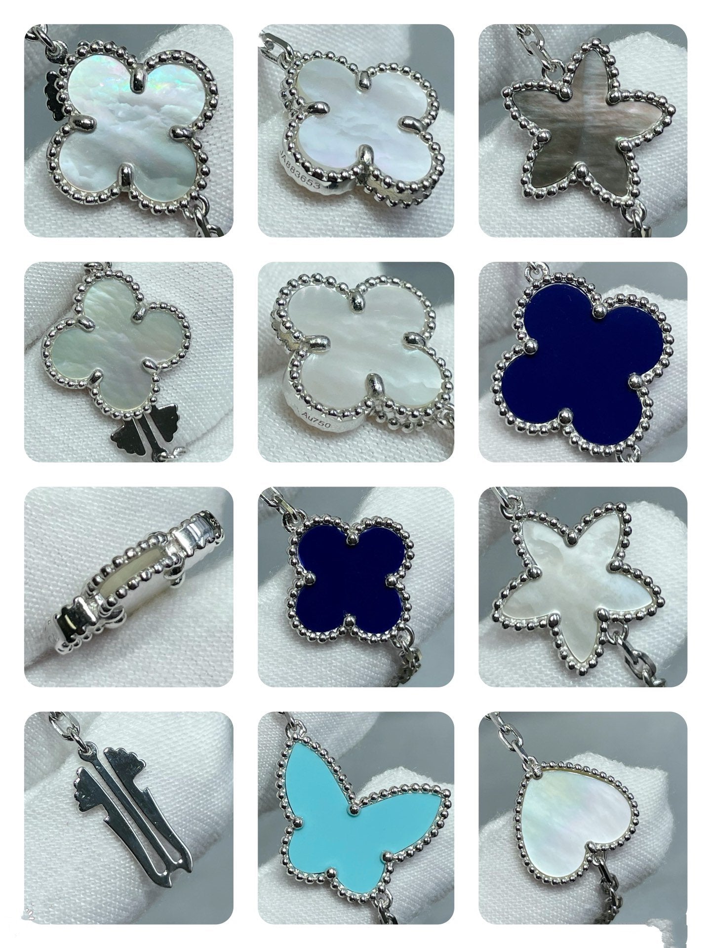 [Eterna Jewels]LUCKY CLOVER SILVER 11 MOTIF-HALSKETTE