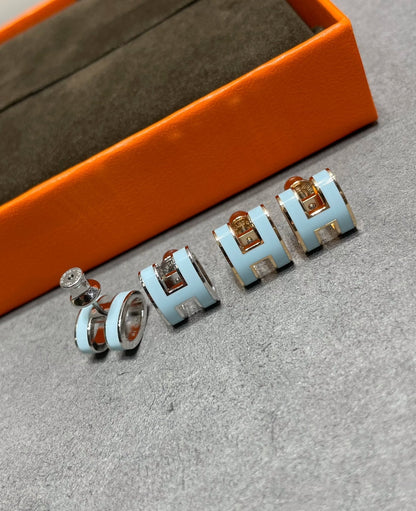[Eterna Jewels]POP H HIMMELBLAUE OHRSTECKER