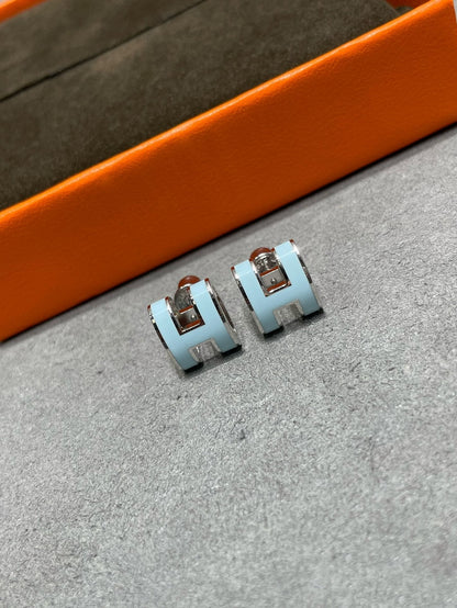 [Eterna Jewels]POP H HIMMELBLAUE OHRSTECKER