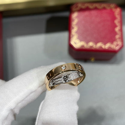 [Eterna Jewels]LOVE PINK GOLD SILVER DIAMOND DOUBLE RING