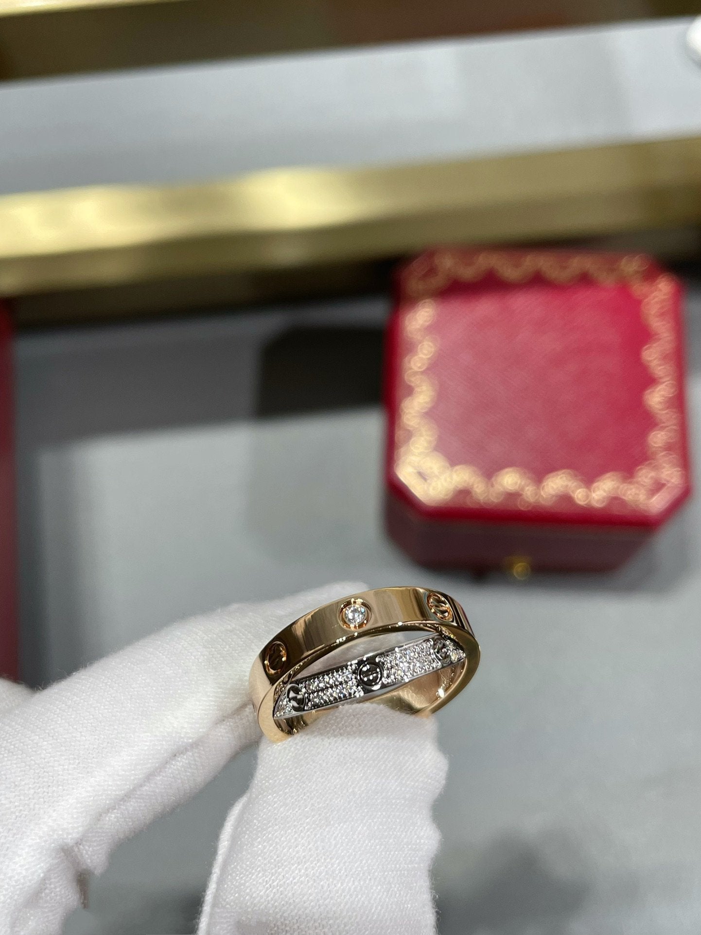 [Eterna Jewels]LIEBE ROSÉGOLD SILBER DIAMANT DOPPELRING