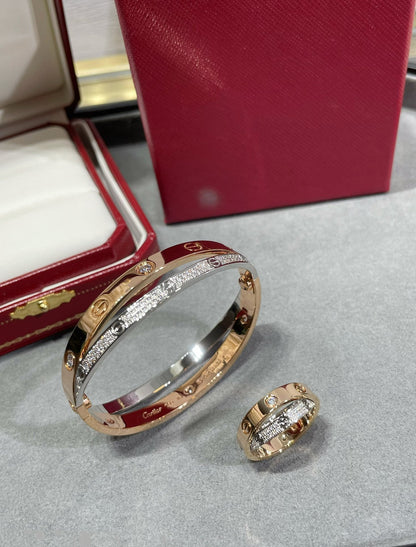 [Eterna Jewels]LIEBE ROSÉGOLD SILBER DIAMANT DOPPELRING