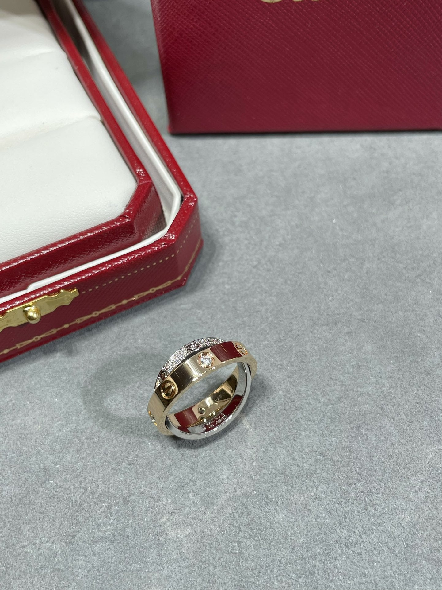 [Eterna Jewels]LIEBE ROSÉGOLD SILBER DIAMANT DOPPELRING