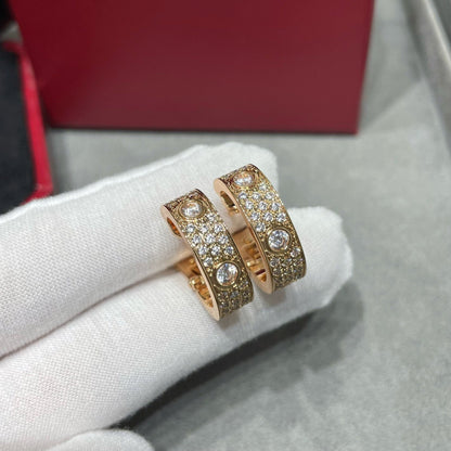 [Eterna Jewels]LOVE 5.5MM DIAMOND PAVED EARRINGS