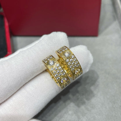 [Eterna Jewels]LOVE 5.5MM DIAMOND PAVED EARRINGS