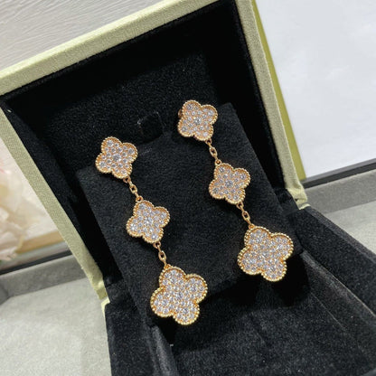 [Eterna Jewels]KLEEBRIEBEN 3 MOTIVE DIAMANT PAVÉ ROSÉGOLD OHRRINGE