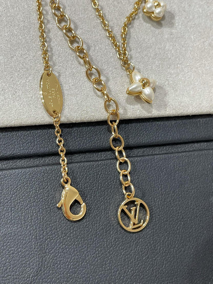 [Eterna Jewels]BLUMEN-DIAGRAMM GOLD MOP DOPPELREIHEN-HALSKETTE