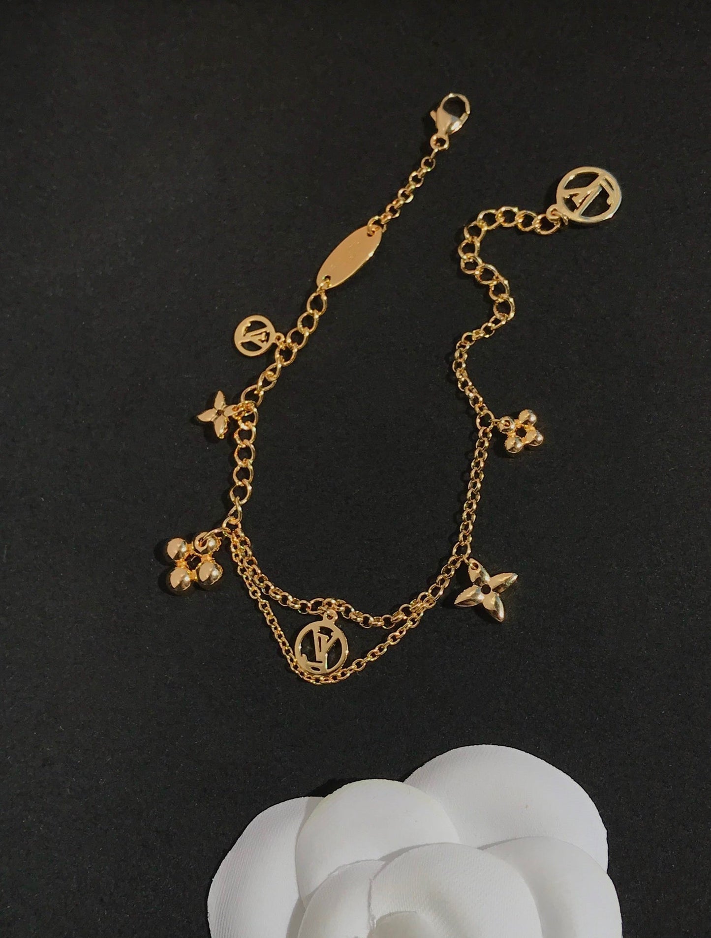 [Eterna Jewels]BLOOMING PINK GOLD MOP ARMBAND