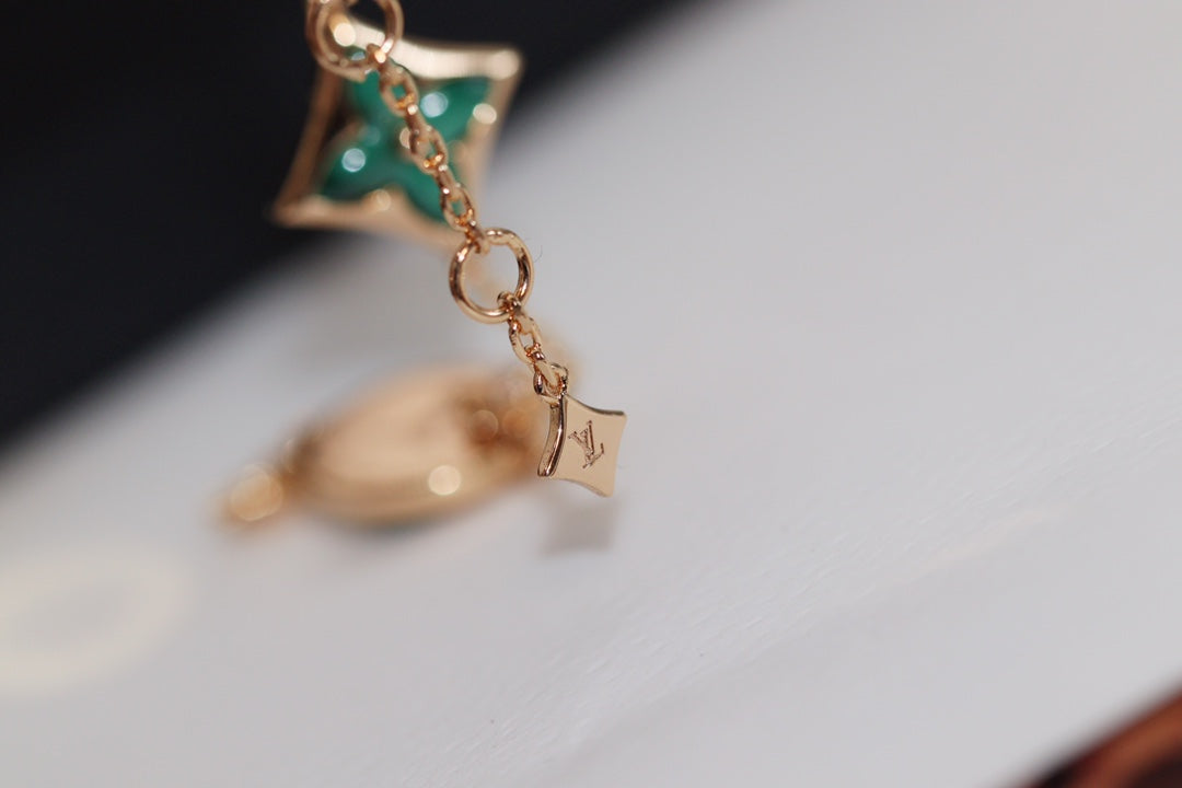 [Eterna Jewels]ARMBAND "STERN UND SONNE" MIT 4 MOTIVEN, ROSÉGOLD UND MALACHIT