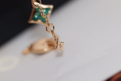 [Eterna Jewels]ARMBAND "STERN UND SONNE" MIT 4 MOTIVEN, ROSÉGOLD UND MALACHIT