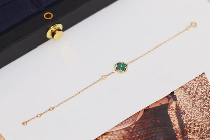 [Eterna Jewels]ARMBAND "STERN UND SONNE" MIT 4 MOTIVEN, ROSÉGOLD UND MALACHIT
