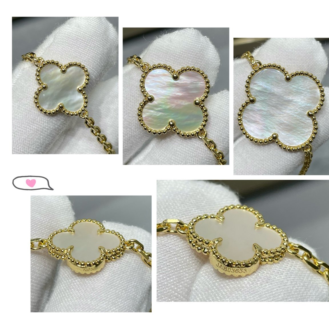 [Eterna Jewels]KLEE 16 MOTIV WEISSES PERLMUTT GOLDHALSKEТTE