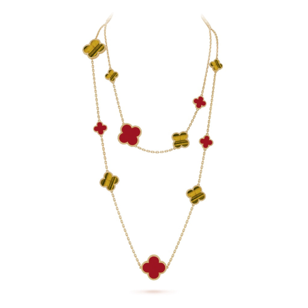 [Eterna Jewels]KLEE 16 MOTIV KARNEOL TIGERAUGE ROSÉGOLD HALSKETTE