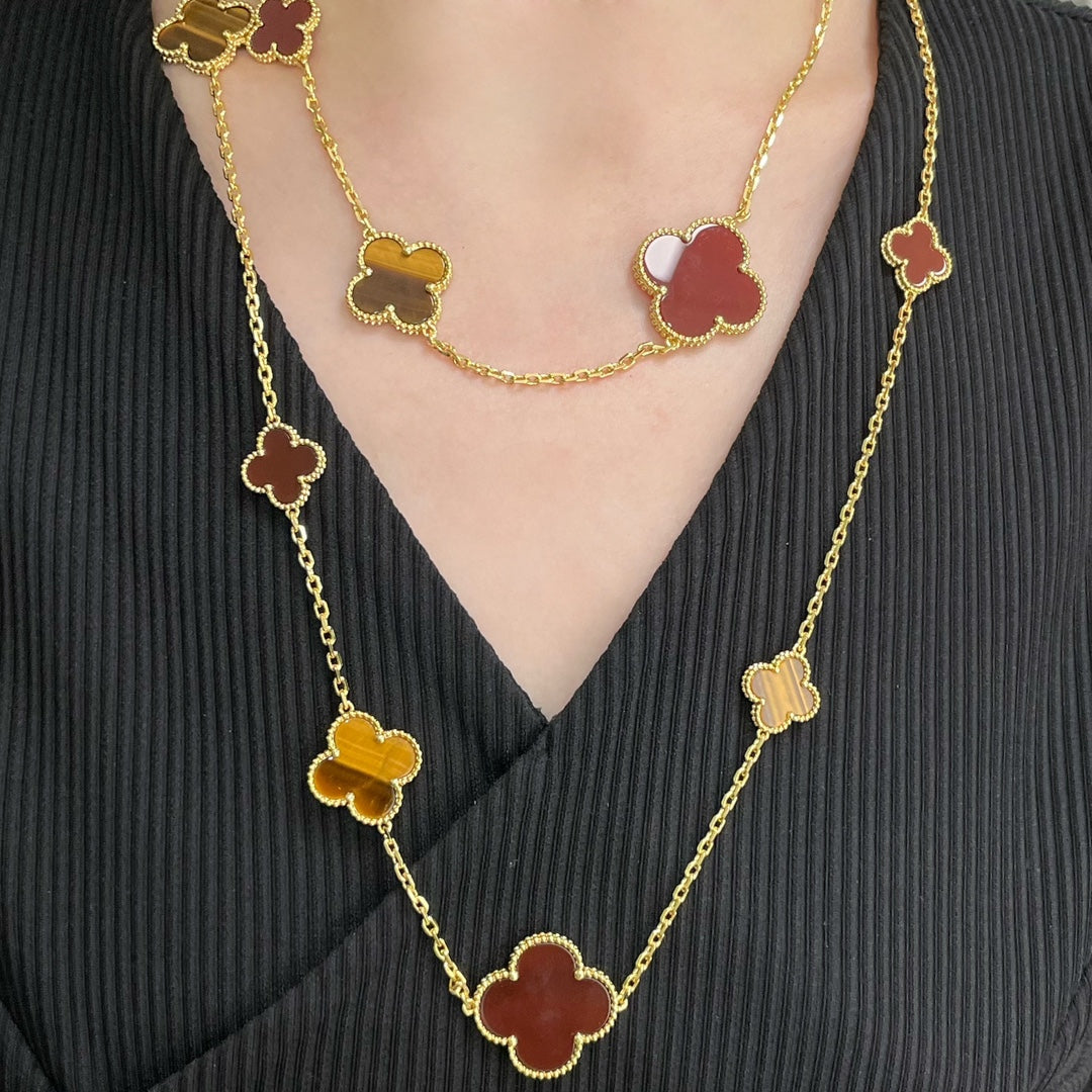 [Eterna Jewels]KLEE 16 MOTIV KARNEOL TIGERAUGE ROSÉGOLD HALSKETTE