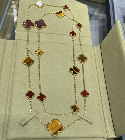 [Eterna Jewels]KLEE 16 MOTIV KARNEOL TIGERAUGE ROSÉGOLD HALSKETTE