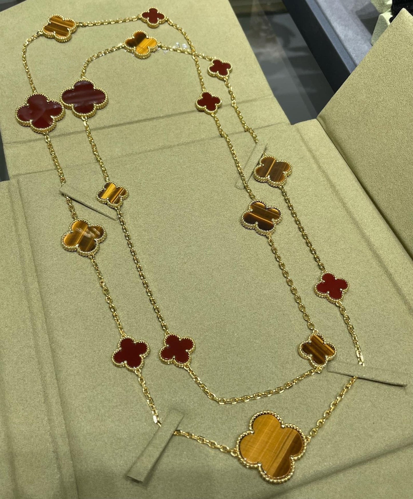 [Eterna Jewels]KLEE 16 MOTIV KARNEOL TIGERAUGE ROSÉGOLD HALSKETTE