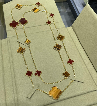 [Eterna Jewels]KLEE 16 MOTIV KARNEOL TIGERAUGE ROSÉGOLD HALSKETTE