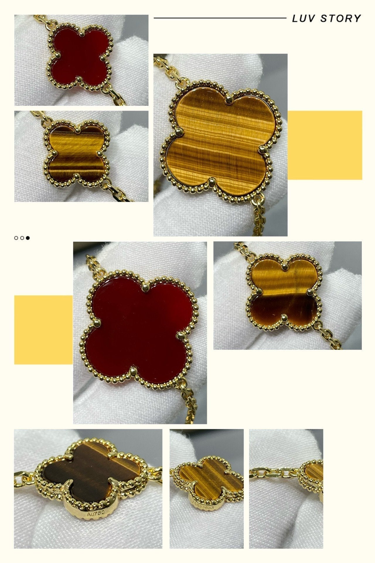 [Eterna Jewels]KLEE 16 MOTIV KARNEOL TIGERAUGE ROSÉGOLD HALSKETTE