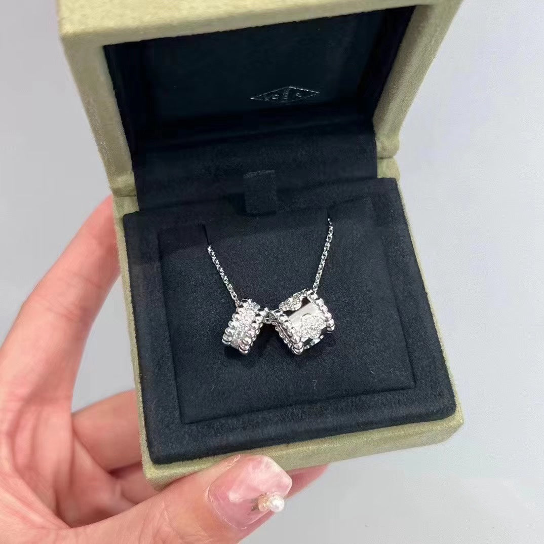 [Eterna Jewels]PERLEE DOUBLE PENDANT SILBER DIAMANTEN HALSKETTE