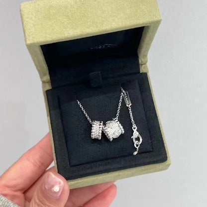 [Eterna Jewels]PERLEE DOUBLE PENDANT SILBER DIAMANTEN HALSKETTE