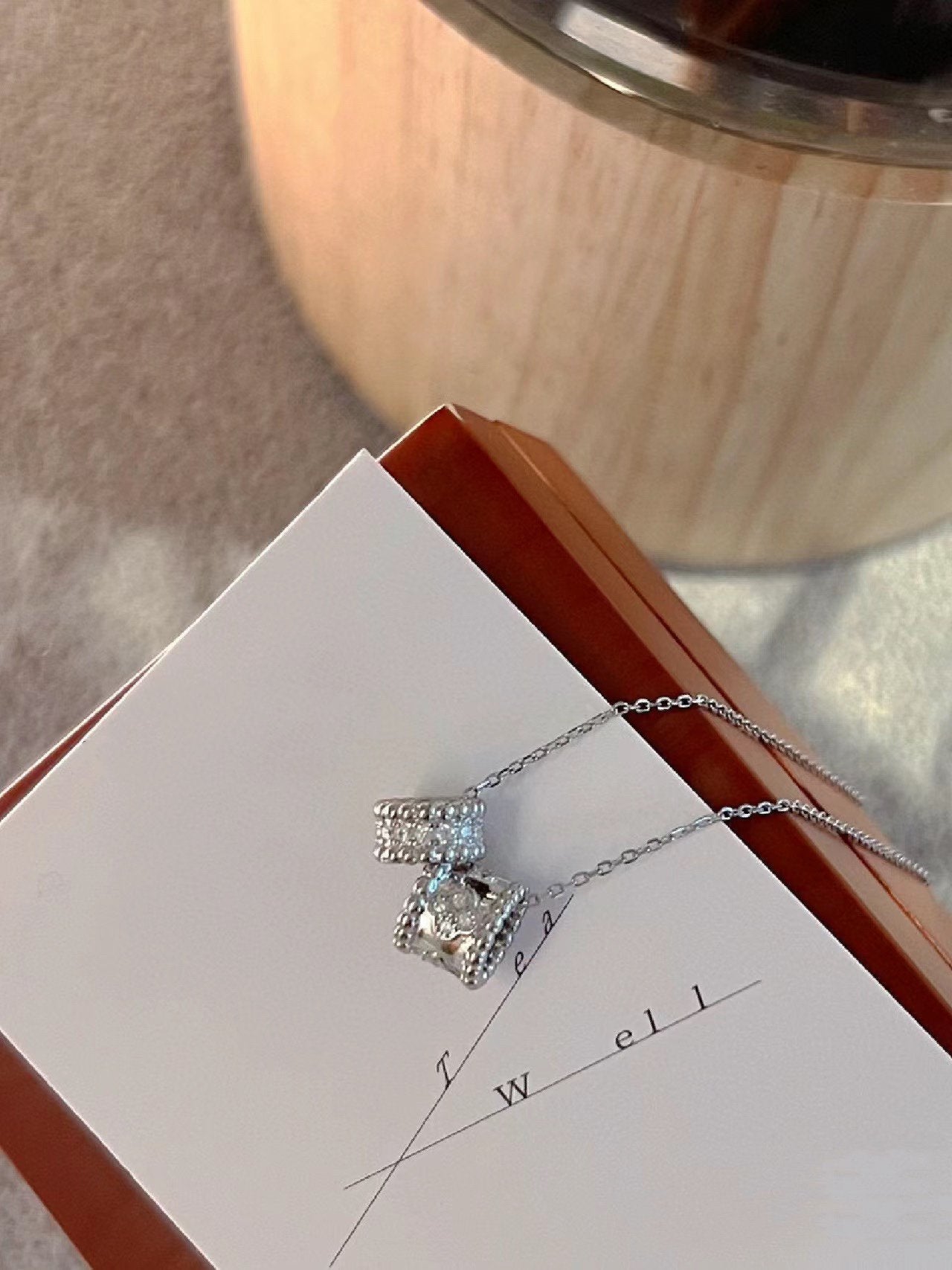 [Eterna Jewels]PERLEE DOUBLE PENDANT SILBER DIAMANTEN HALSKETTE