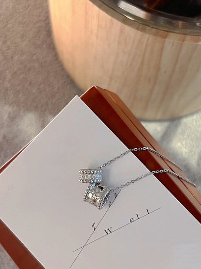 [Eterna Jewels]PERLEE DOUBLE PENDANT SILBER DIAMANTEN HALSKETTE
