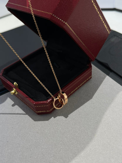 [Eterna Jewels]LIEBESKETTE DOPPELRING ROSÉGOLD