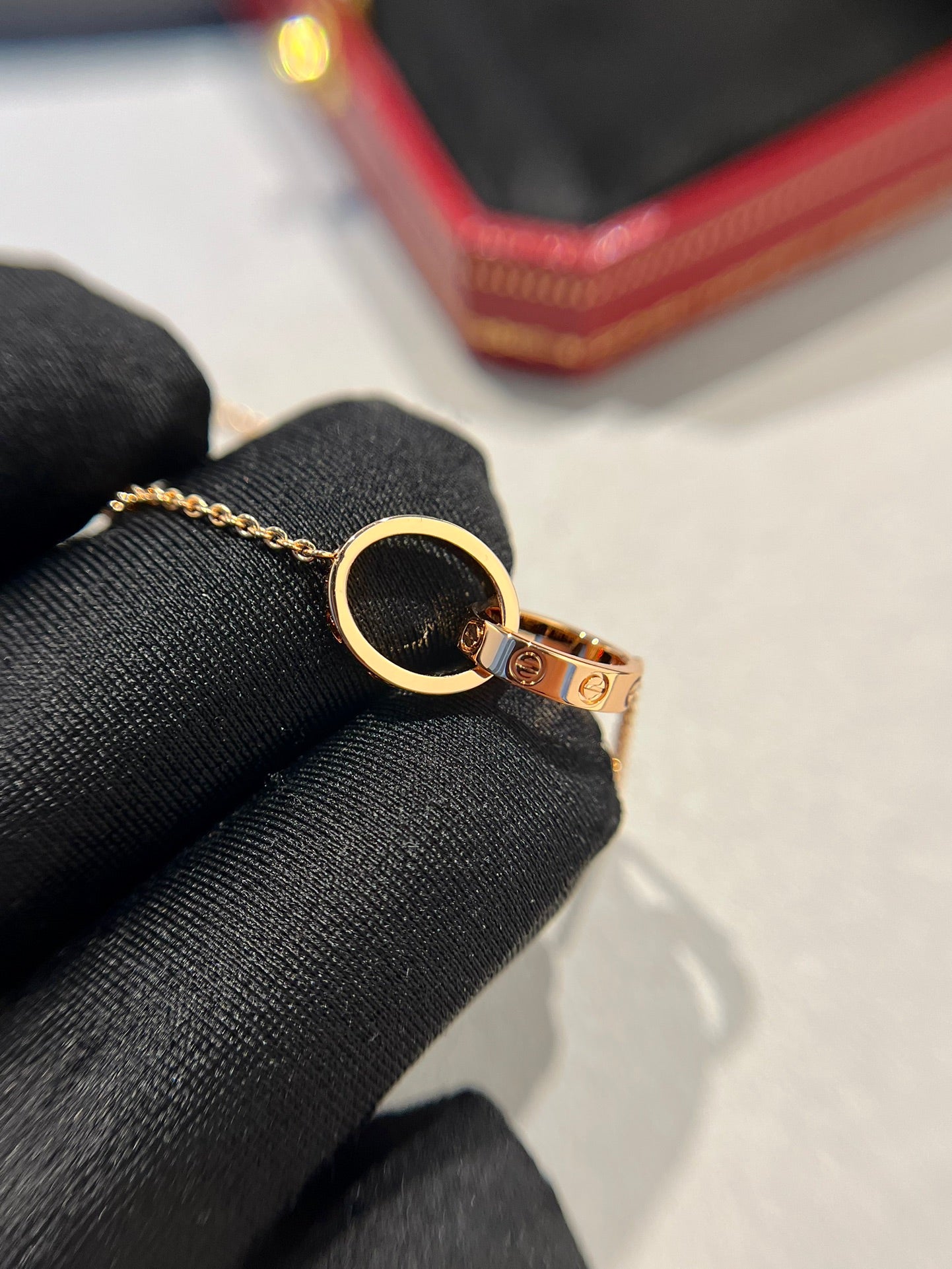 [Eterna Jewels]LIEBESKETTE DOPPELRING ROSÉGOLD