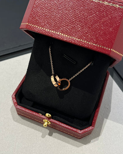 [Eterna Jewels]LIEBESKETTE DOPPELRING ROSÉGOLD