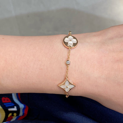[Eterna Jewels]STAR AND SUN 4 MOTIV WEISS MOP ROSÉGOLD ARMREIF