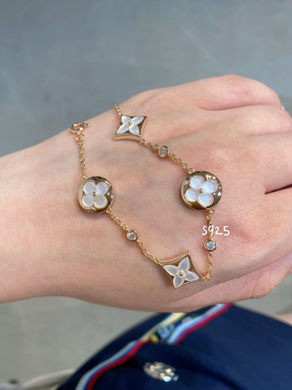 [Eterna Jewels]STAR AND SUN 4 MOTIV WEISS MOP ROSÉGOLD ARMREIF