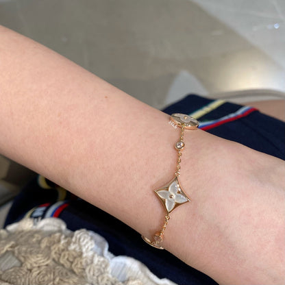 [Eterna Jewels]STAR AND SUN 4 MOTIV WEISS MOP ROSÉGOLD ARMREIF