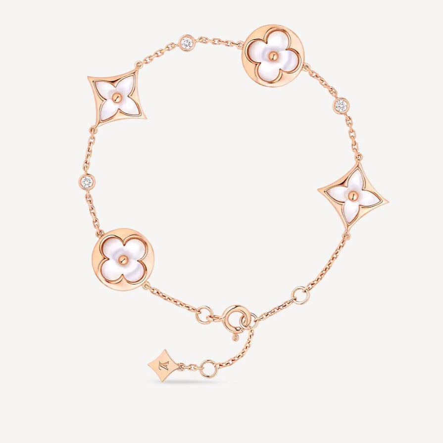 [Eterna Jewels]STAR AND SUN 4 MOTIV WEISS MOP ROSÉGOLD ARMREIF