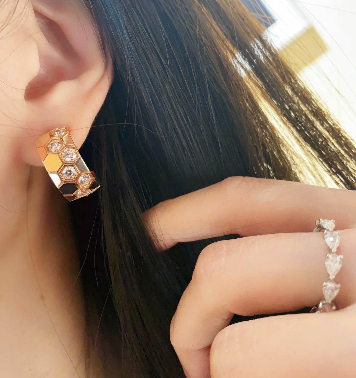 [Eterna Jewels]BEE LOVE DIAMOND CREOLEN