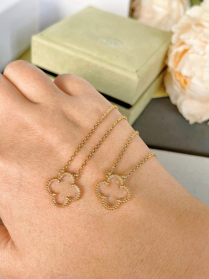 [Eterna Jewels]KLEEBRIEBEN-BERGKRISTALL-ROSEGOLD-HALSKETTE