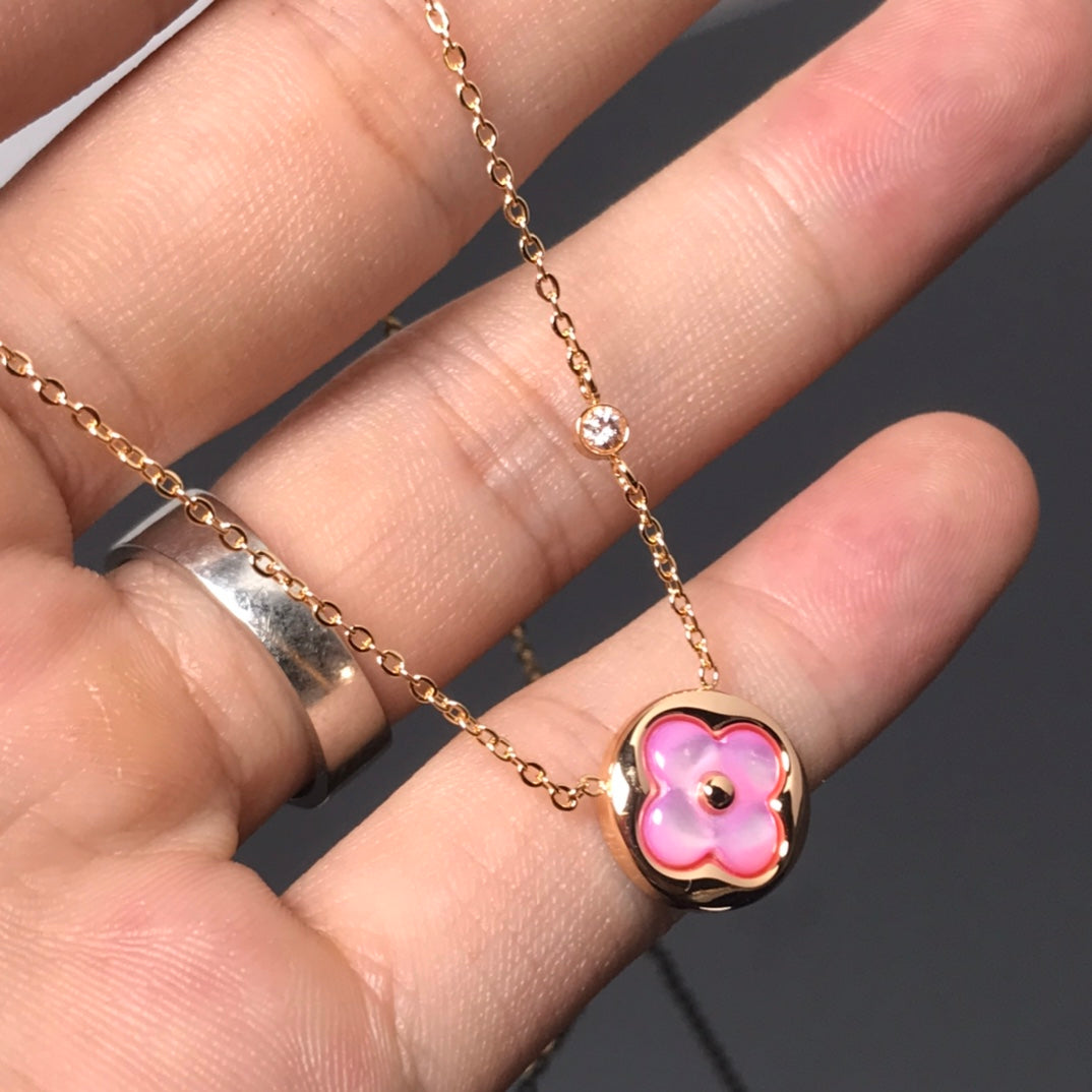 [Eterna Jewels]COLOR BLOSSOM PINK MOP SUN GOLD HALSKETTE