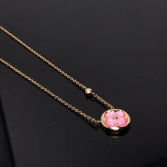 [Eterna Jewels]COLOR BLOSSOM PINK MOP SUN GOLD HALSKETTE