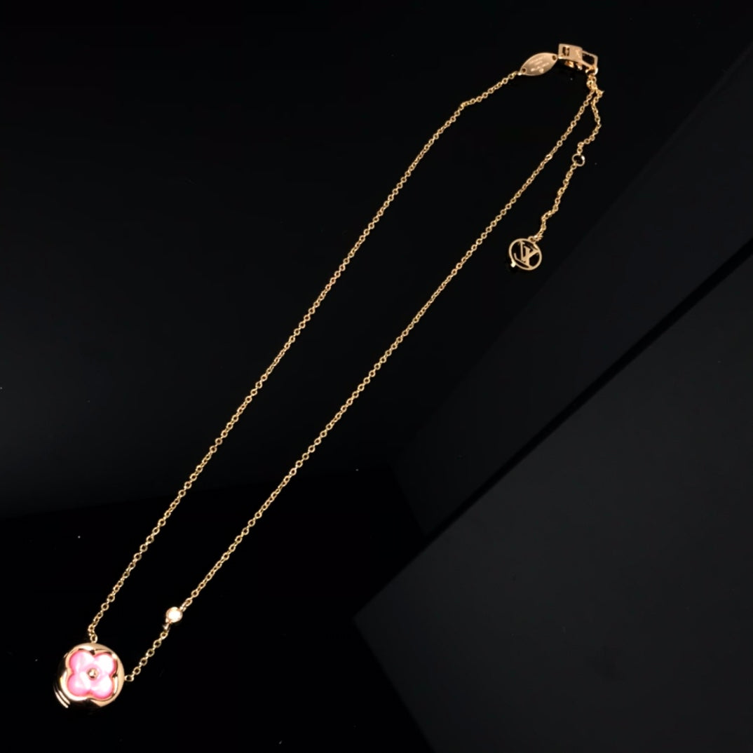 [Eterna Jewels]COLOR BLOSSOM PINK MOP SUN GOLD HALSKETTE