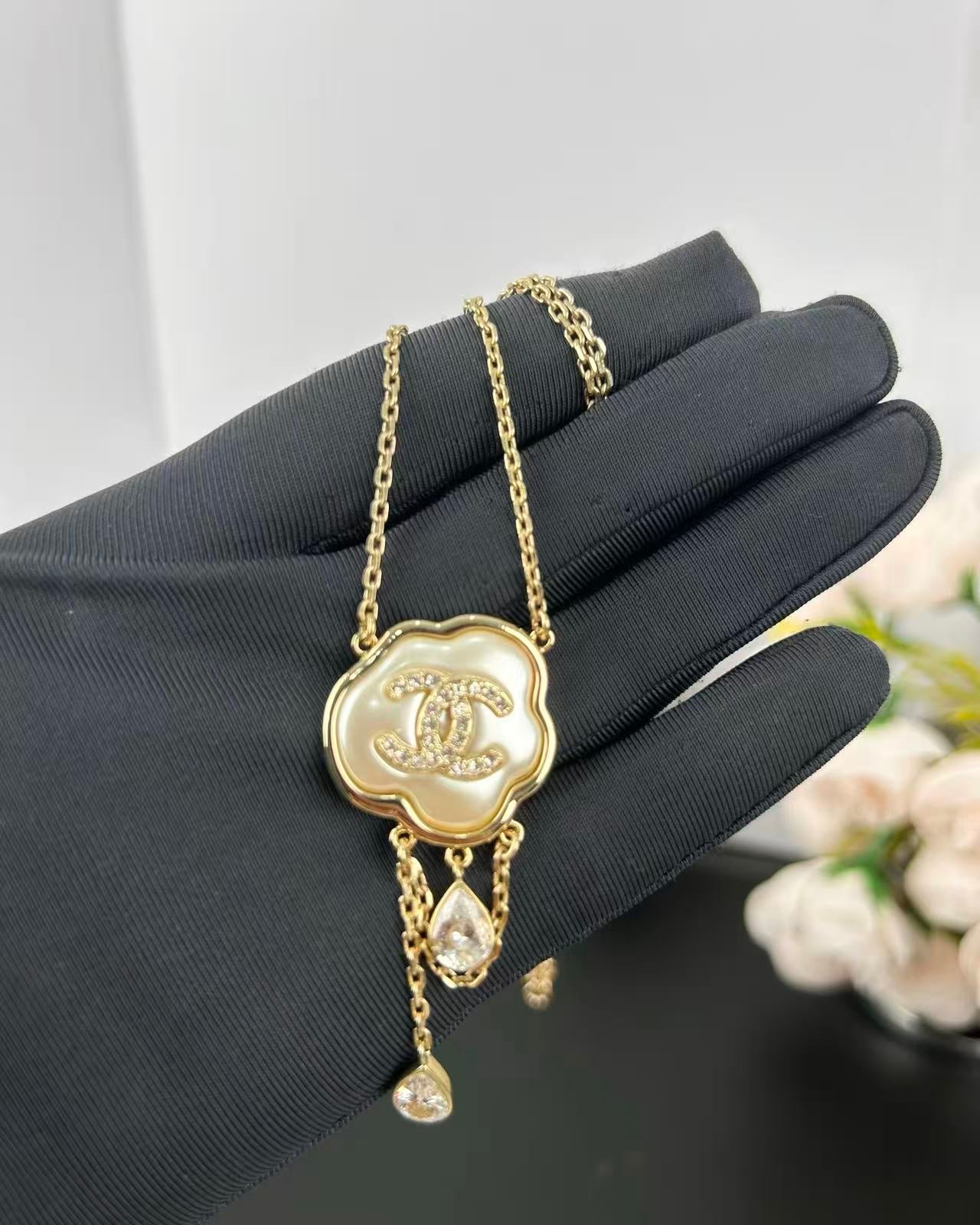 [Eterna Jewels]Cloud Pearl Perlmutt-Diamant-Kettenanhänger-Halskette