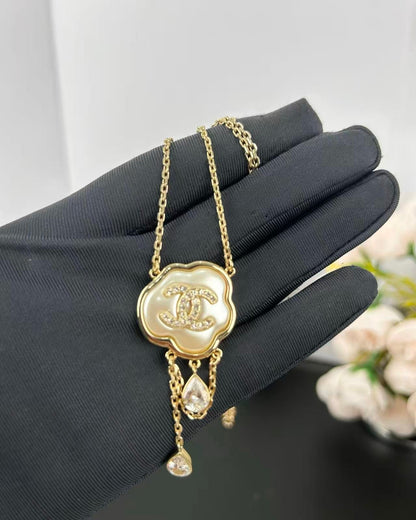 [Eterna Jewels]Cloud Pearl Perlmutt-Diamant-Kettenanhänger-Halskette