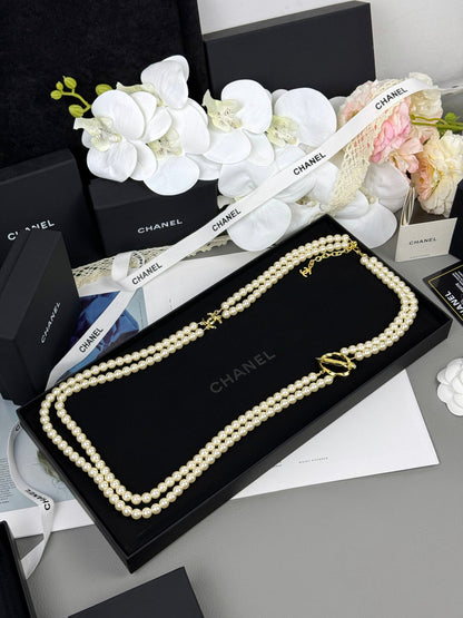 [Eterna Jewels]25K Bleistift Doppeltes C Doppellagige Perlen-Pulloverkette