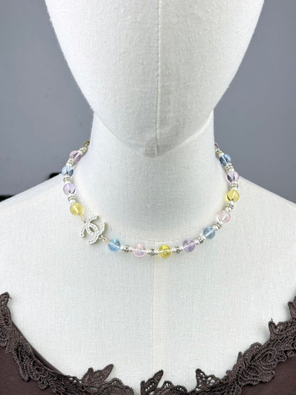 [Eterna Jewels]26C Halskette mit bunten, transparenten Harz-Elementen aus der neuen Frühjahrskollektion