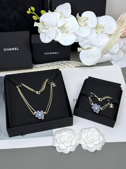 [Eterna Jewels]VOLTE Neues blaues zweilagiges Armband mit Blumenmuster